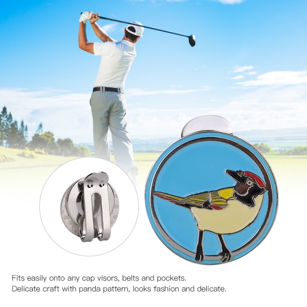 Metal magnetisk golfkasket Hat Visir Clip Ball Marker tilbehør (Blue Bird)