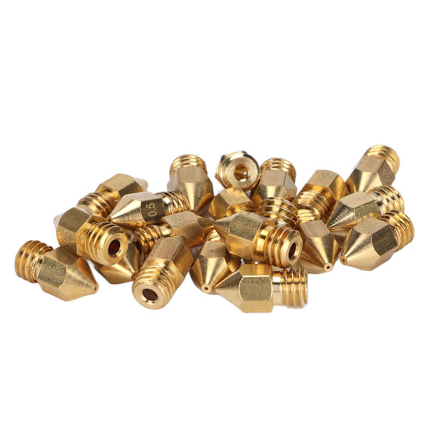 20 st MK8 munstyckessats 1,75 mm M6 gängade polerade extrudermunstycken med förvaringslåda för byte av 3D-skrivare 0,5 mm