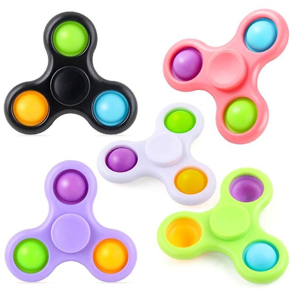 Lysende Fidget Spinner Sæt med 5 Fingertøj til Stressaflastning og Angstreduktion
