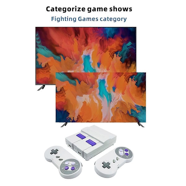 Til SNES821 Retro Spillekonsol 2.4G Indbygget 821 Spil EU Stik