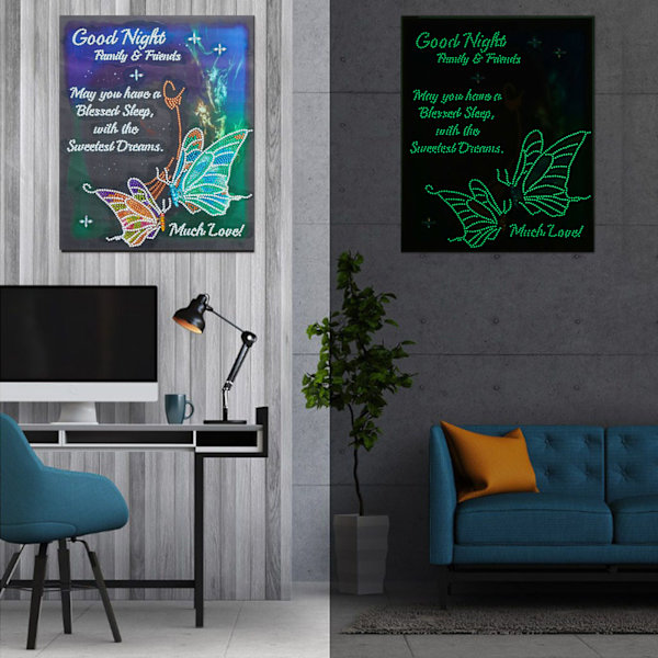 Fjärilsformad 5D diamond painting för vardagsrum och sovrum dekoration