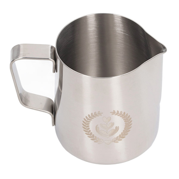 Melkeskummerkopp 600 ml 304 rustfritt stål tykknet melkeskummerkanne Kaffemelkekanne for kafé Hjem Naturlig farge