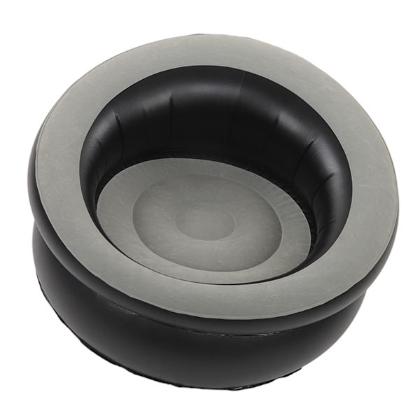 Oppblåsbar Sofa Flocking Luft Sofa Enkel Oppblåsbar Stol for Stue Soverom Leserom Kontor Balkong Reise Grå