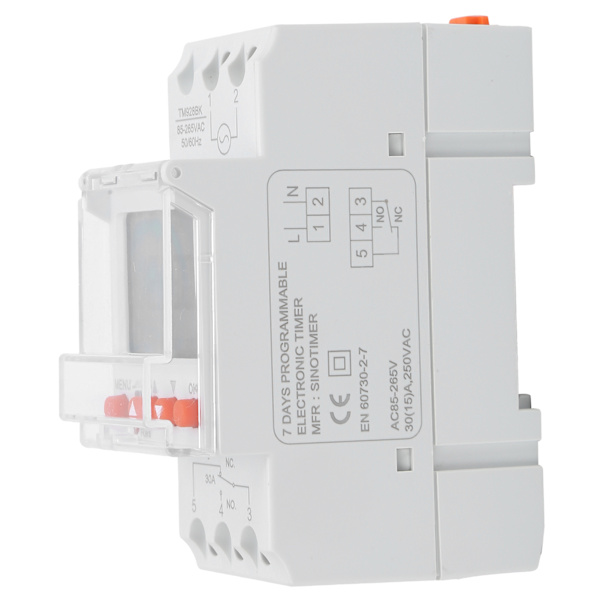 Timer Switch 24 timmar Digital Analog Programmerbar LCD Bakgrundsbelysning Din Rail TM928BK 85‑265V 30A