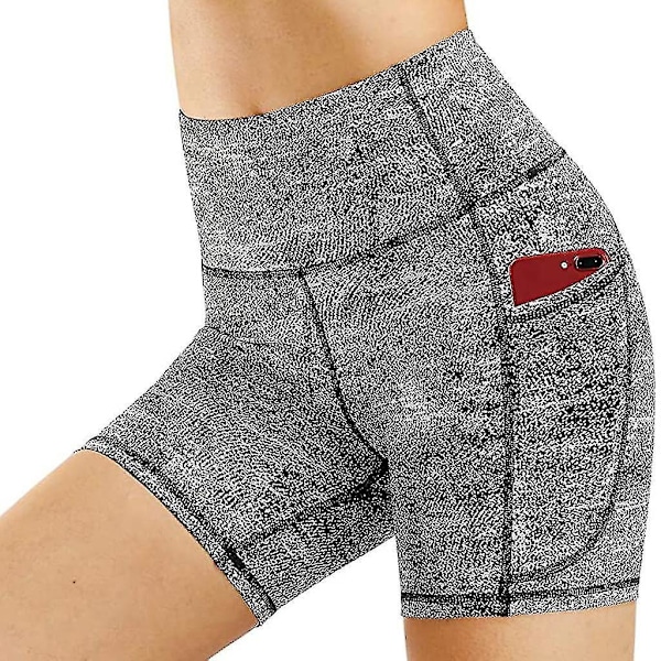 Yoga Fitness Sports Running Tight Shorts for Women XXL grå