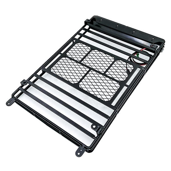 RC Bil Tagbagagebærer RC Bil Lastbil Tag LED Lys Bagagebærer til 1/10 RC Crawler Sort