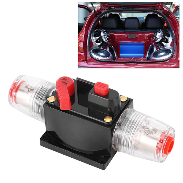 Bil Truck Audio Nulstilling Afbryder Sikring Holder Bil Tilbehør DC 12-24V40A