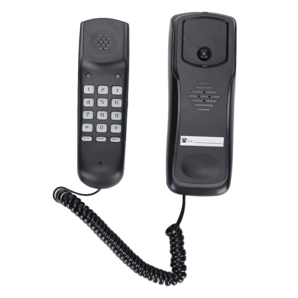 Hemtelefon Multifunktion Väggmonterbar Telefon för kontor Hem Hotell Badrum Svart