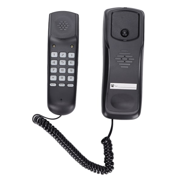 Hjemmetelefon Multifunktions Vægmonterbar Telefon til Kontor Hjem Hotel BadeværelseSort