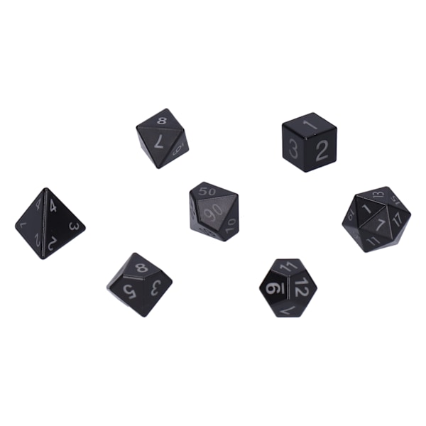 7 stk elektroniske lysende terninger for festspill, polyhedral terningsett for brettspill, svart