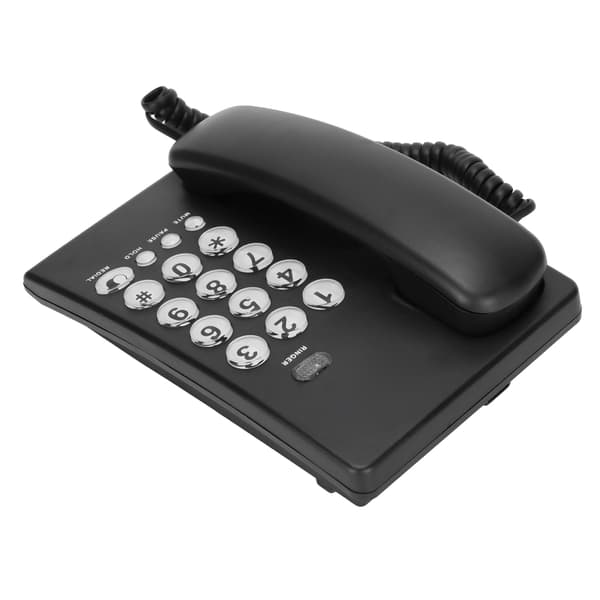 KXT504 Bordtelefon med ledning Multifunktionel fastnettelefon med store knapper til hjemmekontorhotel (sort)