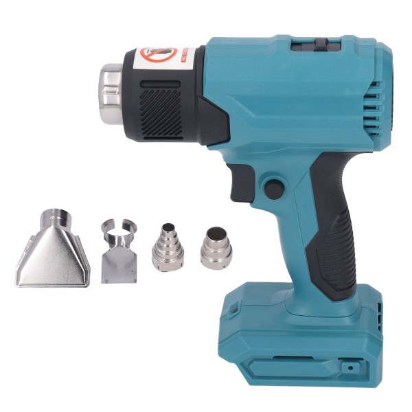 Cordless Heat Gun Adjustable Temperature Portable Handheld Rechargeable Heating Machine with 4PCS Nozzle Blue