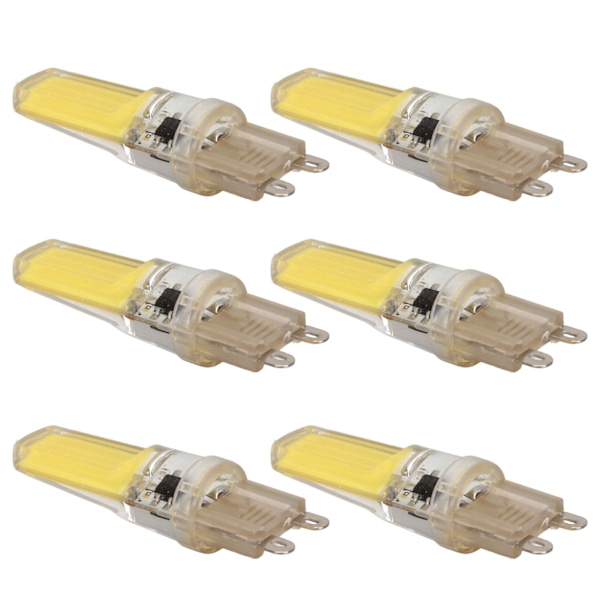 6st G9 LED-lampa COB Dimbar Professionell G9 LED-lampa Byte för vägglampor Bordslampor 220V vitt ljus