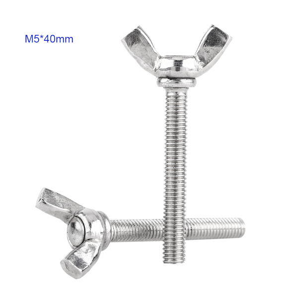 5 stk Taske 304 rustfrit stål Wing Butterfly Skruer Bolte Wingbolt Machine Fastener (M5 * 40mm)