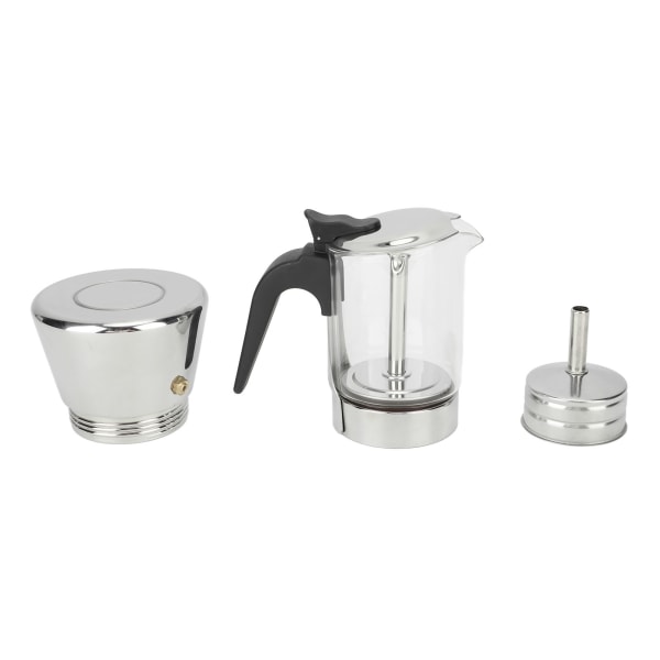 Kaffe Moka Kanna Synlig Kropp Greca Kaffebryggare Rostfritt Stål Spisplatta Kaffebryggare Moka Kanna för Hem Kaffebar Kontor 240ml