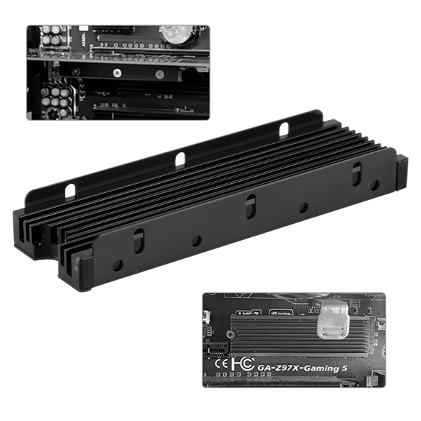 NGFF M.2 Dobbeltsidet SSD Heatsink Vandkøling HDD Termisk ledningsevne køler (sort)