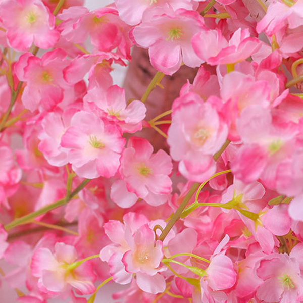 1,8 m 256 Simulert Kunstig Sakura Blomster Girlander Henge Vinstokker for Vår Hjem Rom Bryllupsfest Dekor Mørk Rosa