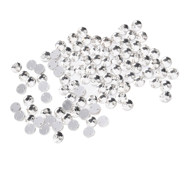 100 kpl litteitä strass-timantteja, joissa on kaksi reikää, helppokäyttöisiä, koristeellisia DIY-osia koristeluun, 8 mm