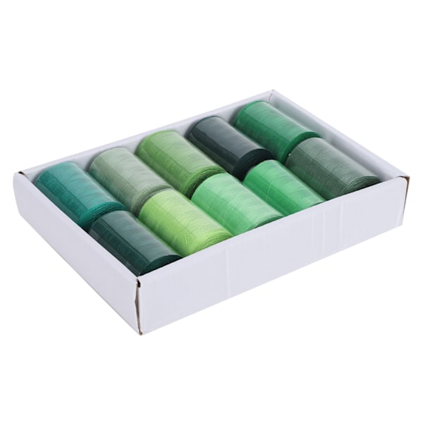 10 rullaa ompelulankaa Set Koti Pagoda Langat DIY Tarvikkeet 300 Jaardia 402Vihreä