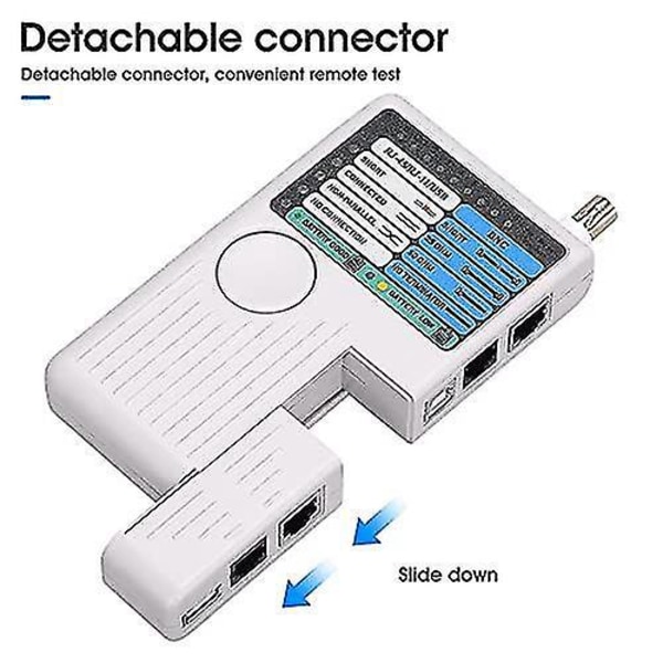 Nettverkskabeltester Rj11 Rj45 Usb Bnc For Utp Stp Lan Kabelsporing