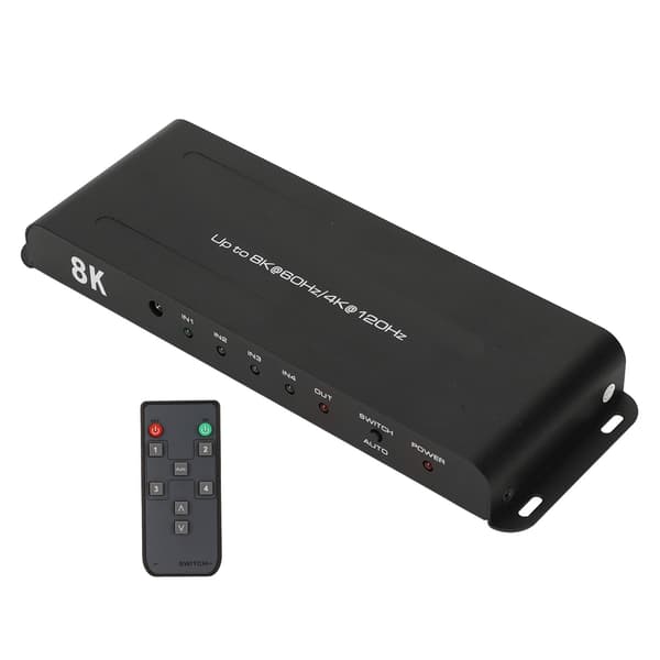 HD Multimedia Interface Switcher 4 Port Stöder 8K 60Hz 4K 120Hz HDR HD Multimedia Interface Switcher 100‑240V UK-kontakt