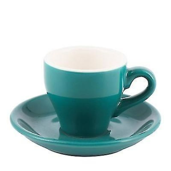 Espresso Sort Macaron Italiensk Kaffe Kop i Søblåt