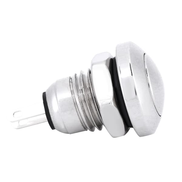 1A 24V 8mm Mini Vedenpitävä Auton Hetkellinen Painonappi Virtakytkin Nikkelipinnoitettu Messinki