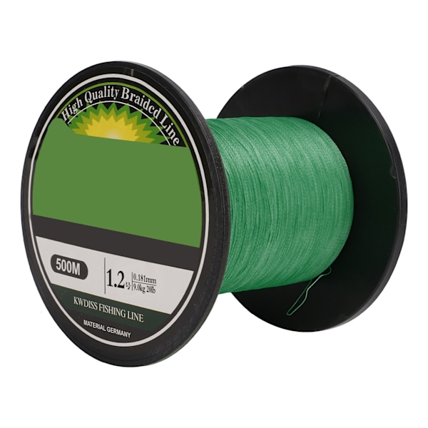 Fishing Line Braided Fishing Line 4 Strands Zero Stretch Fishing String 500m Ultra Strong Green for Sea Fishing1.2