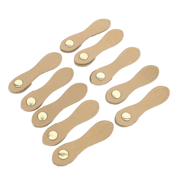 10 set sy på läder snäppspänne DIY handgjord mjuk äkta läder plånbok flik stängningar för hantverksväskor beige