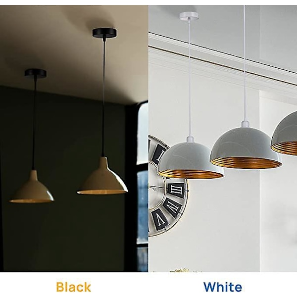 E27 upphängning med skruvring, 100cm justerbar textilsladd, upphängning kompatibel med lampskärm, idealisk sockel för köksupphängning, svart