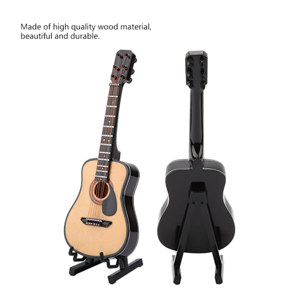 Miniature træguitar Model Display Mini Ornaments Craft Home Decor (16cm)