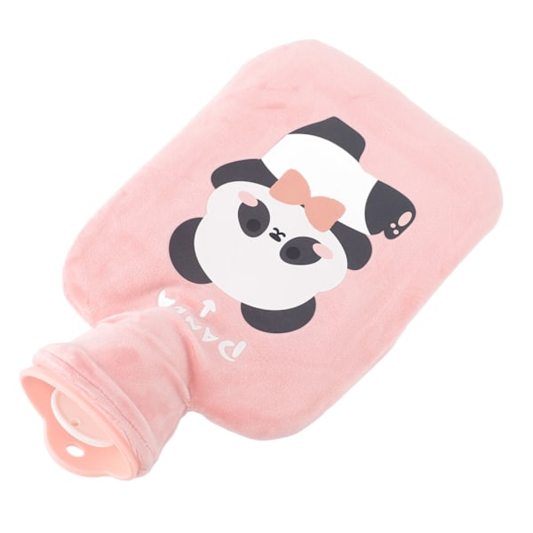 Varmvattenflaska 1000 ml Anti-explosiv förtjockad PVC plyschdesign läcksäker återanvändbar vattenfylld handvärmare för vintermuskelsmärta feberrosa