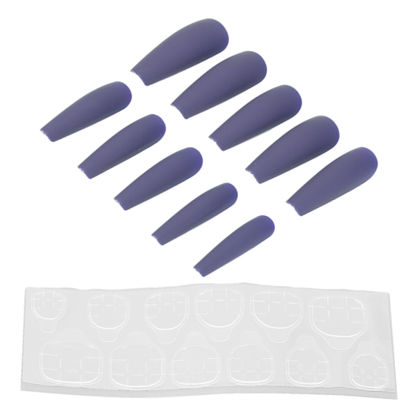10 stk Lang kiste blanke falske negle kunstig tryk på fuld dækning Falske spidser Negle Manicure tilbehør til kvinder pigerN5355-10