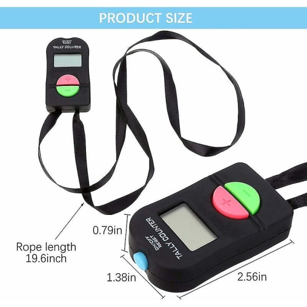 2-Pack Digital Håndtæller Elektronisk Clicker med Display