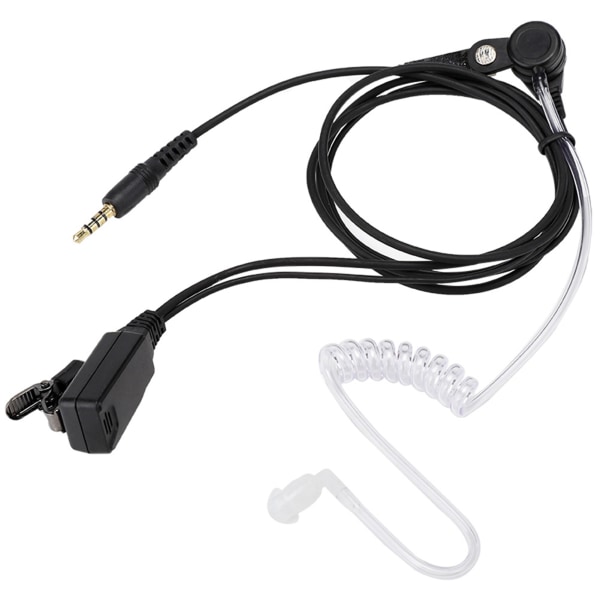 PPT Walkie Talkie -kuuloke kuuloke, läpinäkyvä putki 3,5 mm kuuloke, sopii 1 sekuntiin