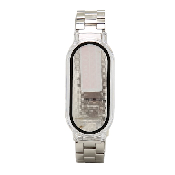 Watch Armband Easy Adjust Fullt skydd Rostfritt stål Ersättningsrem för Mi Band 7 Silver