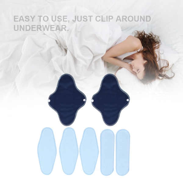8 st/kit återanvändbar menstruationsskydd för kvinnor, vattentät set