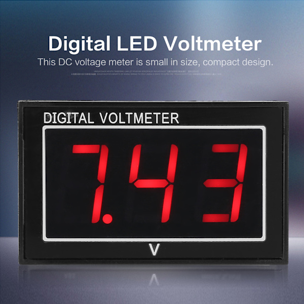 1 stk. Digital 0,56″ LED-display Vandtæt Voltmeter DC Spændingsmåler Panel (2,5-30V, Rød)