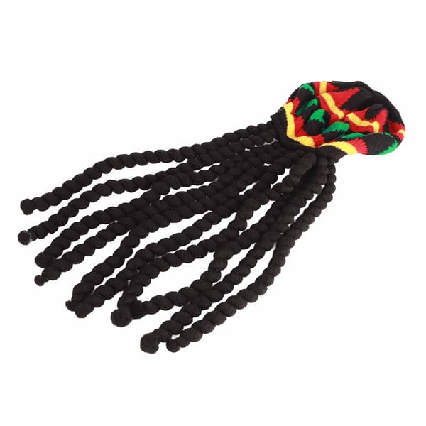 Dreadlocks Paryk Hat Åndbar Strik Baret Hat med Lange Sorte Dreadlocks Paryk til Sommer Vinter Halloween Fest