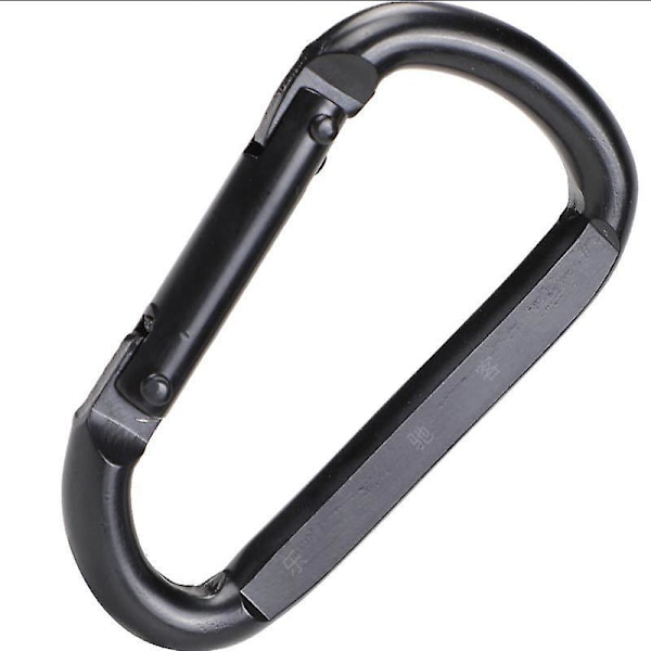 Twist Lock Klatrehake, Heavy-duty D-formet Klips for Klatring, Rappelling og Fjellklatring (Svart)