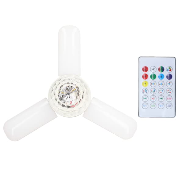 48W E27 3-bladet foldbar loftslampe Multifunktionel farverig intelligent foldepære 85-265V