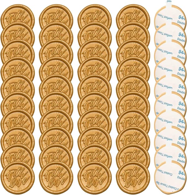 50 Stykker Seglvoks, Voksseglstempel, Præget Voksseglsmærkat, Bryllupskuvertsegl, Dekoration til Invitationer, Kort