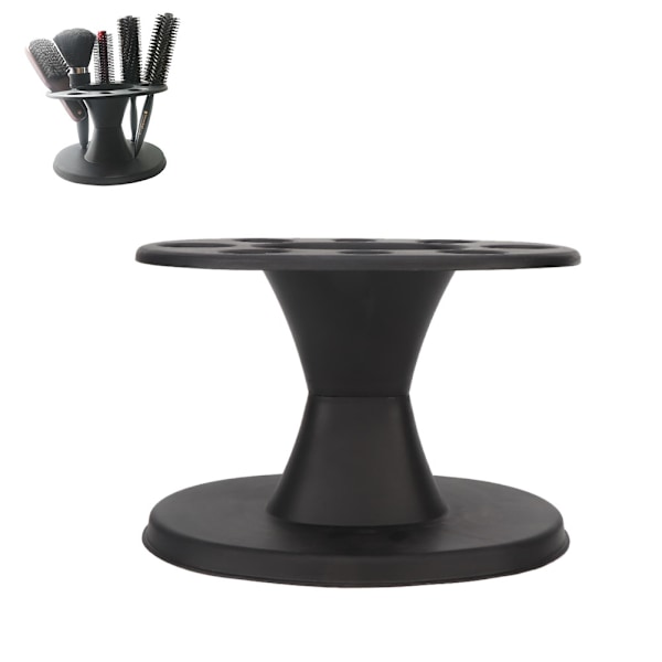 Rund Hårbørste Kam Holder Display Stativ Hårstyling Børste Stand Hylde Tilbehør Sort