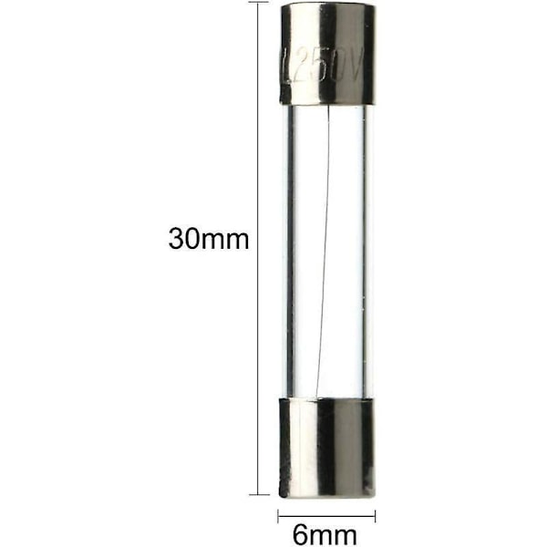 126 stk. Glassikringssortiment, 6 x 30 mm glassikring, hurtigvirkende bilsikringer, hurtigvirkende glassikringer (AMP 1A 2A 3A 5A 6A 10A 15A 20A 25A)