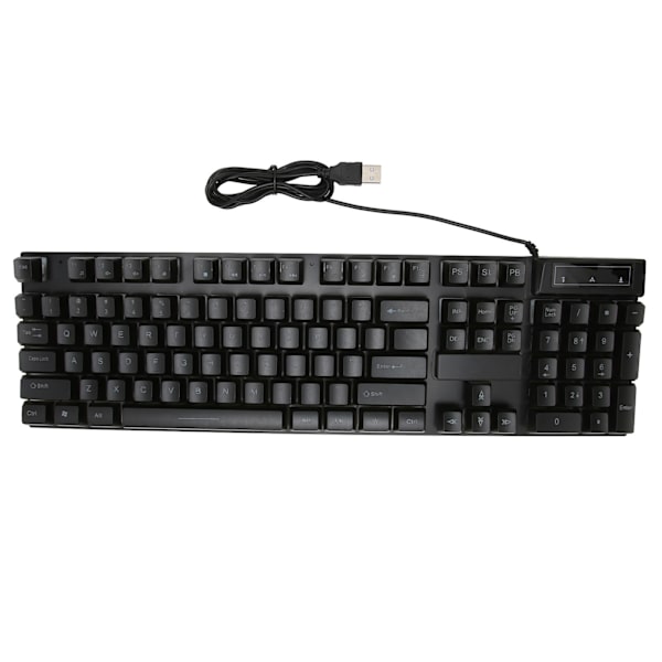 Gamingtangentbord Kabelanslutet 104 nycklar Ergonomisk bakgrundsbelysning USB tangentbord för hemmakontor bärbar dator Arbetsspelsvart