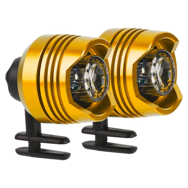 2 stk. skos forlygter i aluminiumlegering, batteridrevet, multifunktionelle hullys til cykling, camping, vandreture, guld