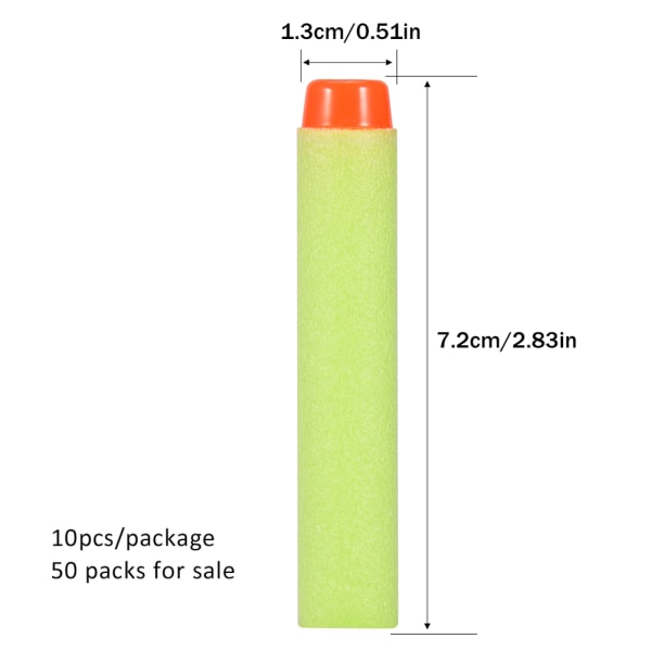 7,2 cm skumpilerkule for Series Blaster Toy Gun Refill Pack Grønn Green