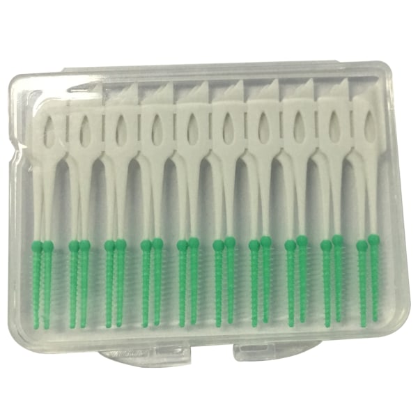 20 stk engangs bløde silikone interdentalbørster Tandrengøring Dental Pick Brush Oral Care tandstikker