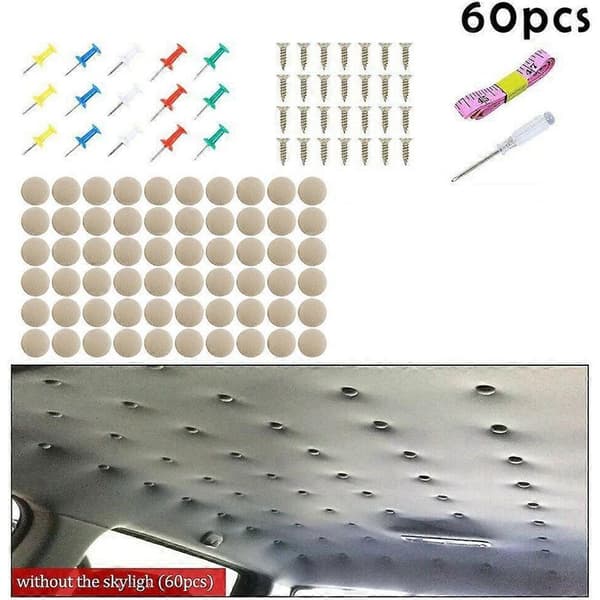 Bil tag reparationssæt med 60 beige nitter
