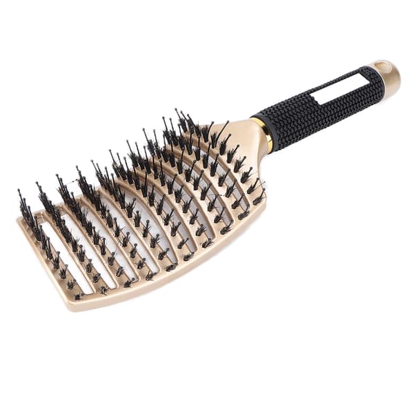 Buet Detangler Børste Nylon Professionel Hår Paddle Detangling Børste til Hårstyling Guld